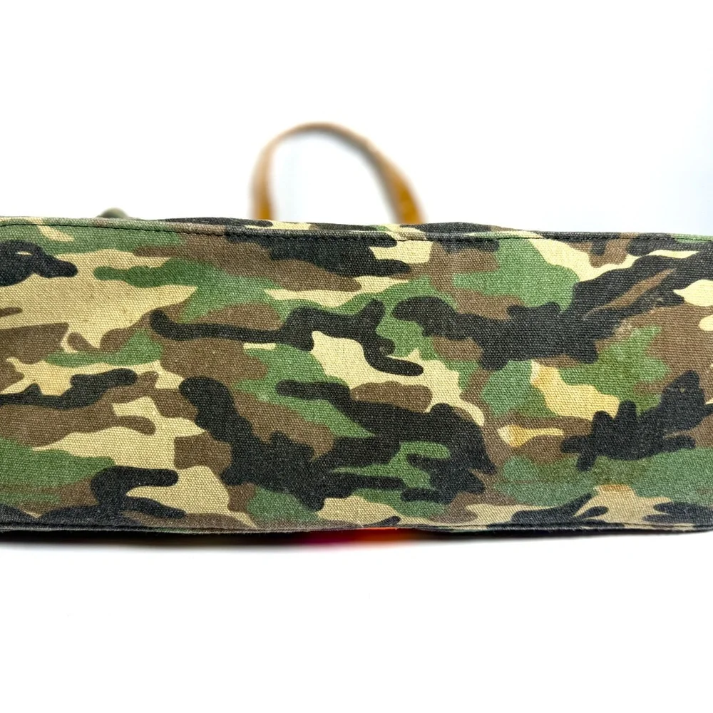 ali+donned Camo Canvas Tote with Pink & Orange Accent